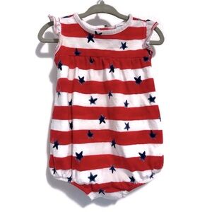 Old Navy Red and White Baby Romper with Blue Stars